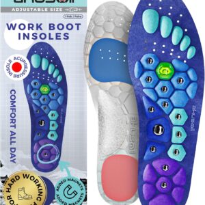 Akusoli Insoles for Men, Work Boots Mens Insoles, Shock Absorbing Inserts, Flat Feet Support, Magnetic Insole Women Standing All Day, Plantillas para Botas de Trabajo