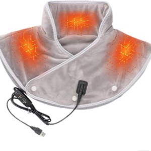 Heating Pad for Neck and Shoulders USB Electric Heated Electric Heating Pad with 3 Temp & Massage Settings Auto Shut-Off Vibrating Heating Pad Gifts for Women Man Mom Dad (Gray)